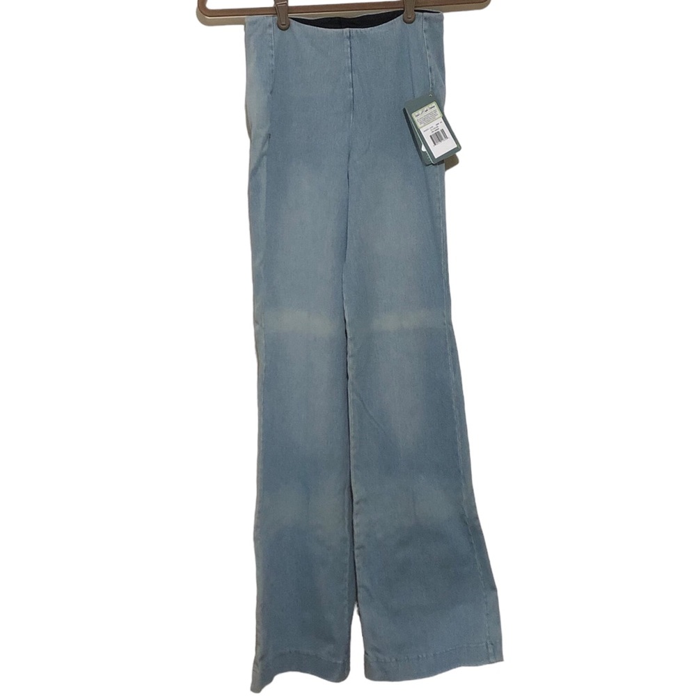 Lysse Denim Trouser Pants Shaping Jeans High Rise Waist Flare Light 70s Blue - Picture 16 of 16